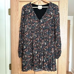 Sézane floral long sleeved mini dress size 38